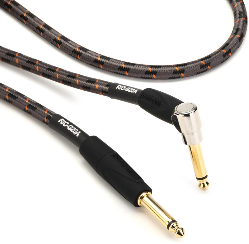Roland Gold Series Instrument Cable AngledStraight 14Inch Jack 20Feet