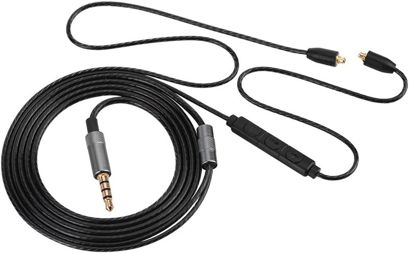 comfrt Upgrade Audio Cable Earphone Cable with Mic Replacement for Shure SE215 SE425 SE535 (Color : Black) Mmcx Cable With Mic - Image 1