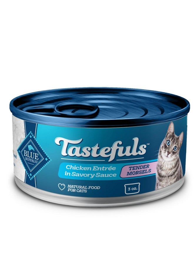 Blue Buffalo Tastefuls Natural Tender Morsels Wet Cat Food, Chicken Entrée 3-oz cans (Pack of 24) - Image 1