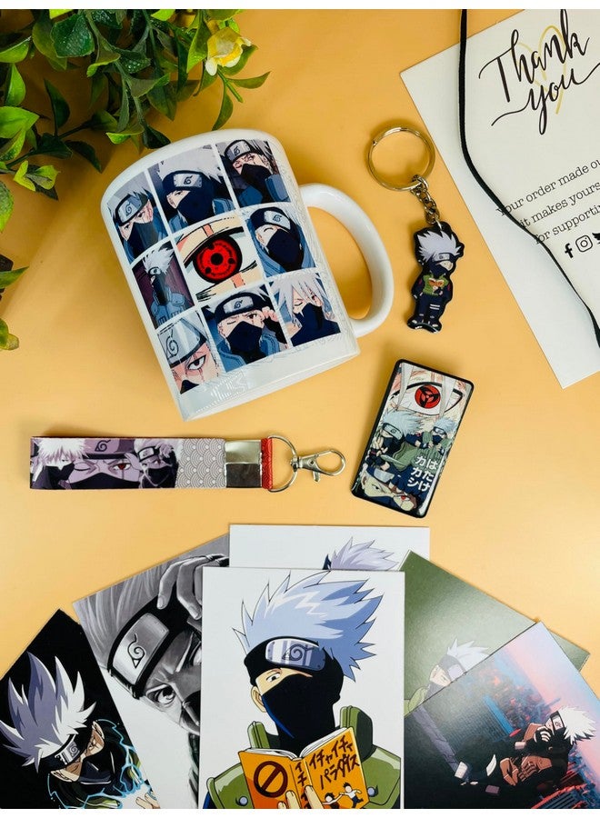 SINCE 7 STORE SINCE 7 STORE Kakashi Gift Box Includes 5 Products: Mug, Keychain, Key-tag, 9 Mini Posters, and Shape Cut Badge - The Ultimate Kakashi Hatake Fan Collection 350ML Ceramic Mug - Image 1