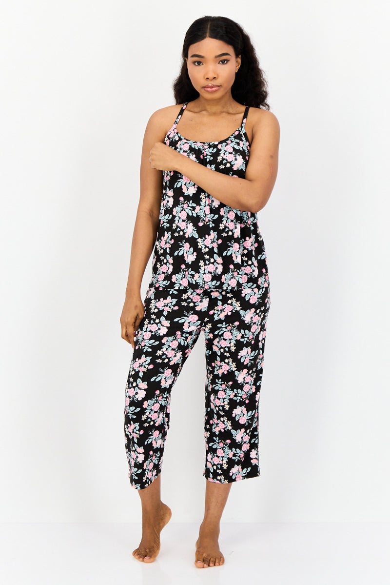 Kensie Women 2 Pieces Floral Print Pajama Set, Multicolor - Image 1