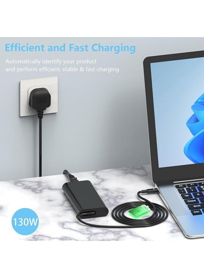 Terabyte 130W USB C Laptop Charger Compatible with Dell XPS 15 17 9520 9575 9500 9700 Dell Precision 5530 2in1 5570 5550 5750 5760 5530 Latitude 7210 7310 7410 9410 9510 5420 Type C AC Adapter Power - Image 4