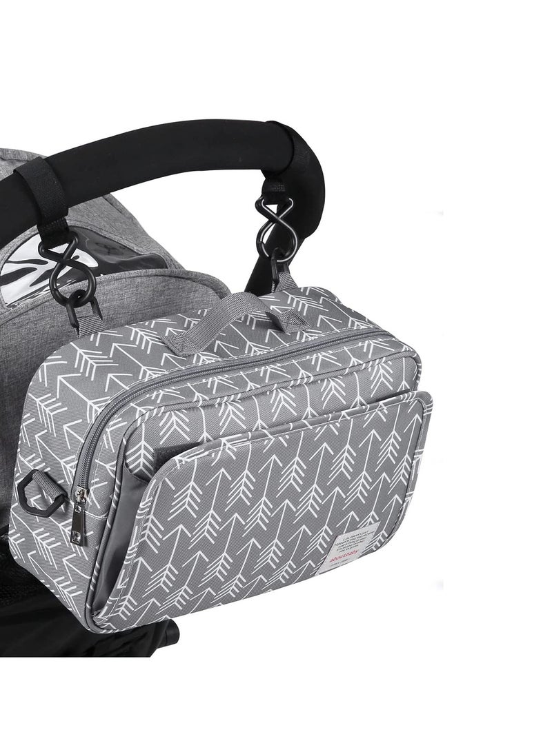 SYOSI Universal Stroller Caddy Accessories All-in-One Baby Organizer with Insulated Pocket Capacity for Diapers Toys Snacks - Image 1