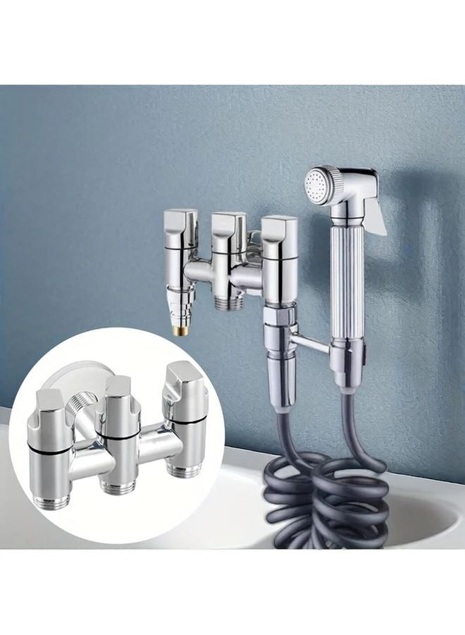 Wall Mounted 3 Way Diversion Valve 304 Stainless Steel Silvery 1 Inlet 3 Outlets - Image 2