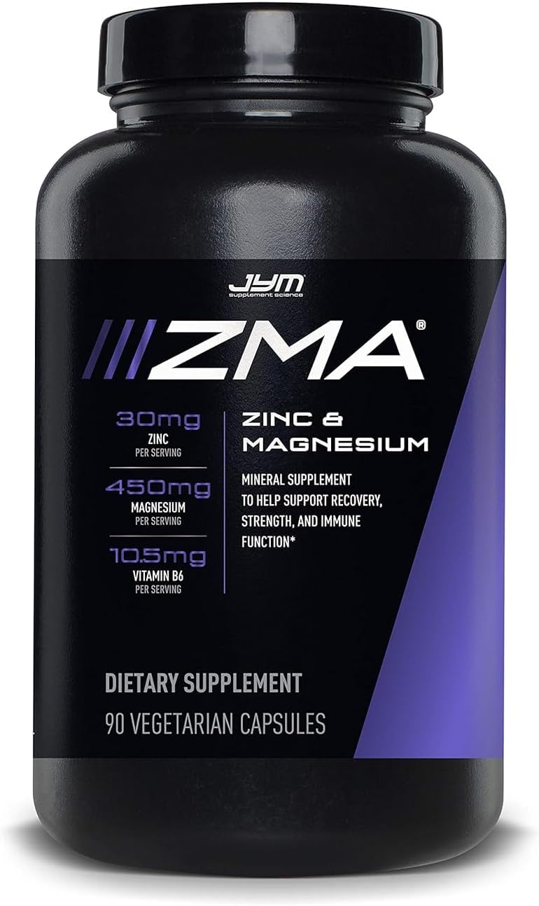 JYM Supplement Science ZMA JYM Zinc  Magnesium Supplement  Zinc Magnesium and Vitamin B6 YM Supplement Science 90 Vegetarian Capsules - Image 1