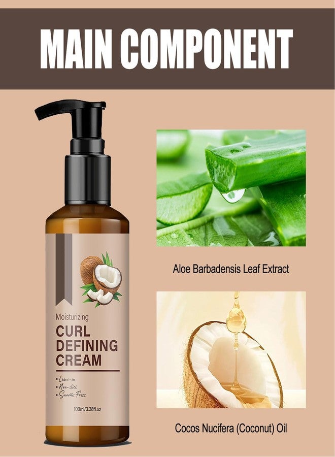 Grospe Coconut Curl Defining Cream,Anti Frizz Curling Cream for Enhances Wavy Hair & Curly Hair,Moisturizing Leave-In Conditioner for Soft,Non-Sticky Curls,Long-Lasting Styling Curl Cream - Image 4