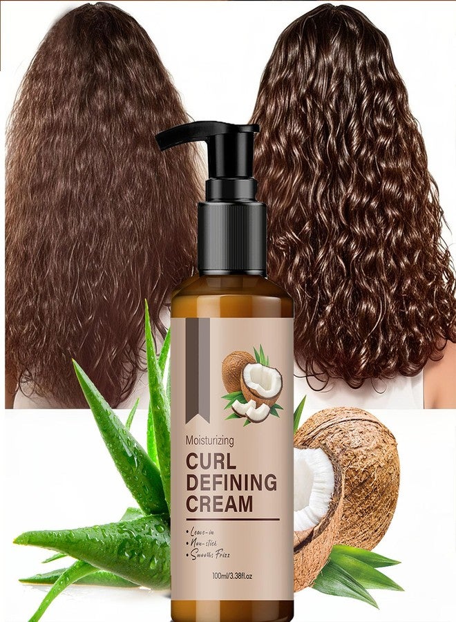 Grospe Coconut Curl Defining Cream,Anti Frizz Curling Cream for Enhances Wavy Hair & Curly Hair,Moisturizing Leave-In Conditioner for Soft,Non-Sticky Curls,Long-Lasting Styling Curl Cream - Image 3