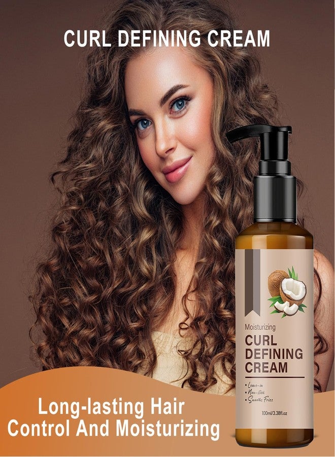 Grospe Coconut Curl Defining Cream,Anti Frizz Curling Cream for Enhances Wavy Hair & Curly Hair,Moisturizing Leave-In Conditioner for Soft,Non-Sticky Curls,Long-Lasting Styling Curl Cream - Image 5