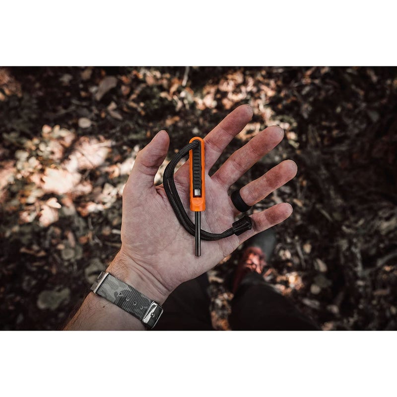 EXOTAC - polySTRIKER Lightweight Ferrocerium Fire Starter with Snap-in Striker for Emergency Kits, Campfires, Hiking, and Survival Supplies (Orange-Black) - Image 3