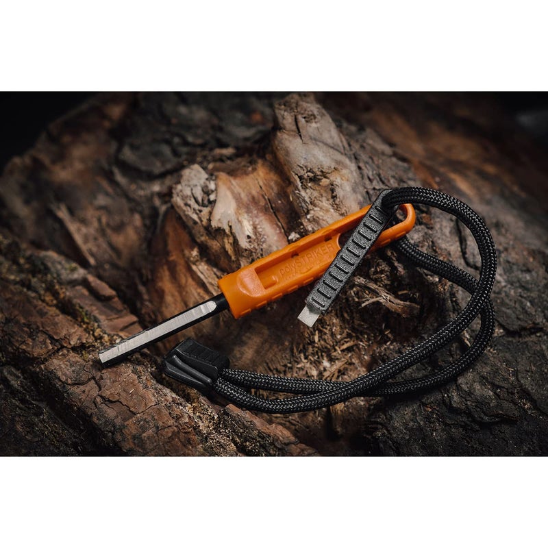 EXOTAC - polySTRIKER Lightweight Ferrocerium Fire Starter with Snap-in Striker for Emergency Kits, Campfires, Hiking, and Survival Supplies (Orange-Black) - Image 4