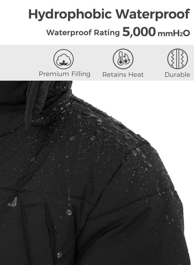 Wantdo Boys Water-resistant Winter Clothes Winter Jacket Warm Puffer Coat with Removable Hood for Kids Black 01 14/16 - Image 4
