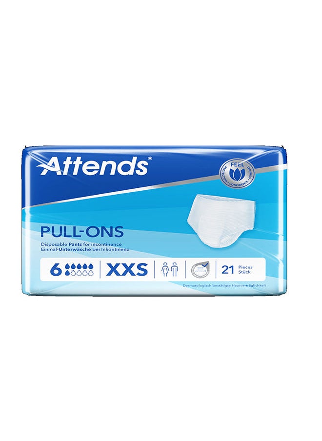 Attends PULL-ONS Disposable Pants 6 XXS, 21 Pieces  - Image 1