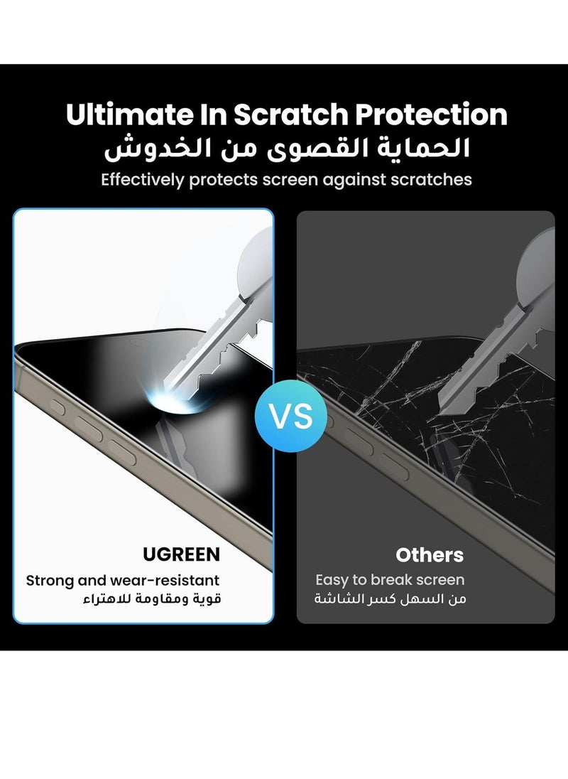 vesus iPhone 15 Pro Max Privacy Screen Protector [Easy Installation with Alignment Frame] [Anti-Drop and Anti-scratch] [Case Friendly] 28Â°Anti-Spy Anti-Fingerprint, iPhone 15 Pro Max Protector - Image 5