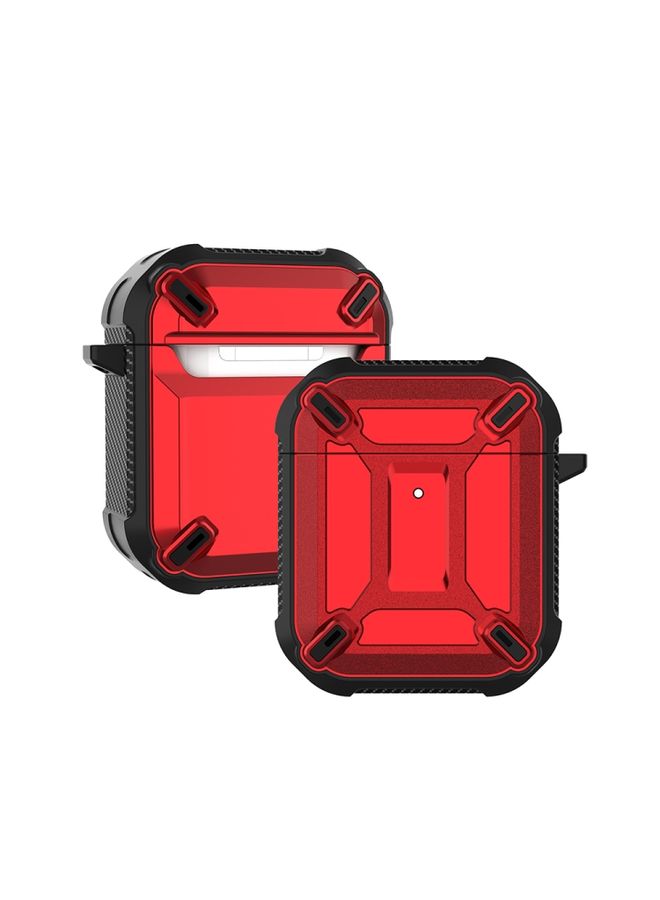 Raxoom Case Cover Wireless Earphones Shockproof King Kong Armor Silicone Protective Case For AirPods 1/2 Red