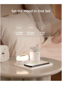 EZVALO 3 in 1 Charger Station with LED Night Light Portable Bluetooth Speaker Wireless Charging Station  - Image 2