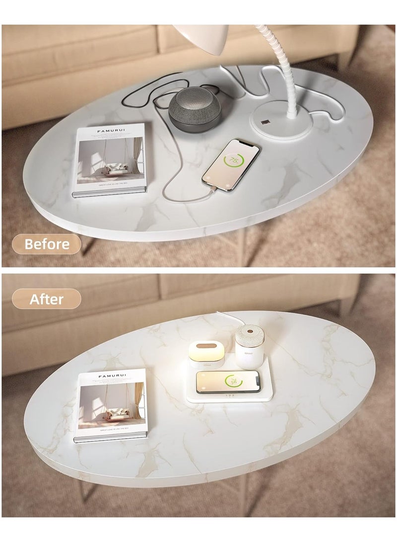 EZVALO 3 in 1 Charger Station with LED Night Light Portable Bluetooth Speaker Wireless Charging Station - Image 4