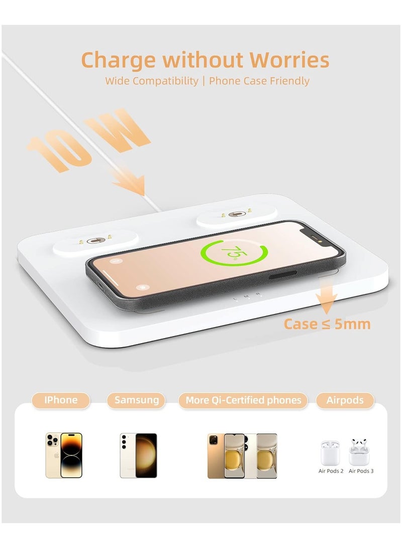 EZVALO 3 in 1 Charger Station with LED Night Light Portable Bluetooth Speaker Wireless Charging Station - Image 5