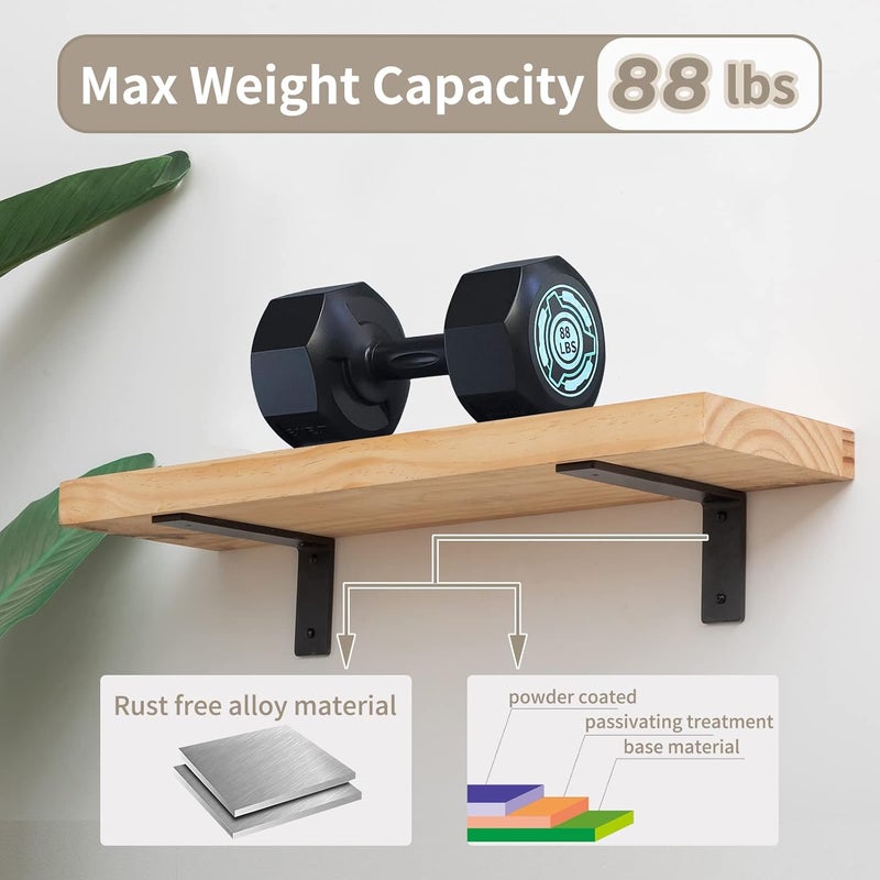 Picesa 8"x 4"Shelf Brackets,L Shelf Brackets, die-cast Formation, Vertical Angle, Premium Alloy Metal Heavy Duty Shelf Bracket, high Strength Mounting Hardware Included, Corner Brace Joint,Pack of 4. - Image 5