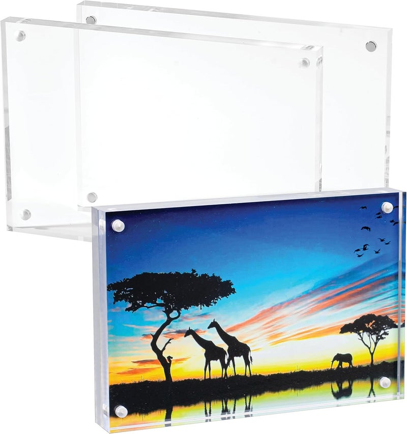 Mammoth DuraClear 4x6 Acrylic Picture Frame - Frameless & Thick Design - Ideal for Photos, Photo Cubes & Glass Picture Displays - Image 1