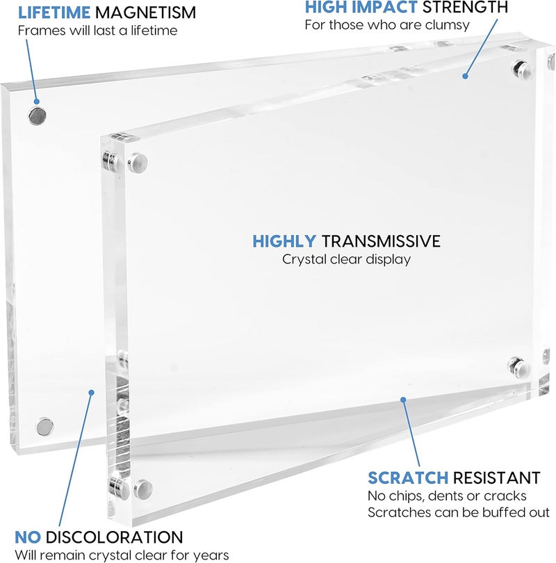 Mammoth DuraClear 4x6 Acrylic Picture Frame - Frameless & Thick Design - Ideal for Photos, Photo Cubes & Glass Picture Displays - Image 5