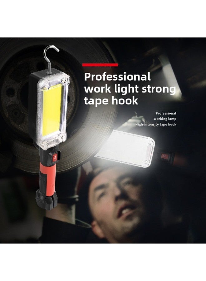 Cross-border LED Work Light Outdoor Portable Flashlight Magnet Hook Camping Light COB Rechargeable Strong Magnetic Inspection Light