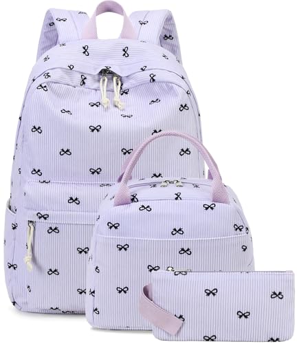 LEDAOU Backpack for Girls School Bag Kids Bookbag Teen Backpack Set Daypack with Lunch Bag and Pencil Case - Image 1