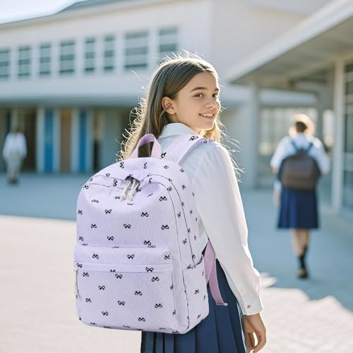 LEDAOU Backpack for Girls School Bag Kids Bookbag Teen Backpack Set Daypack with Lunch Bag and Pencil Case - Image 2