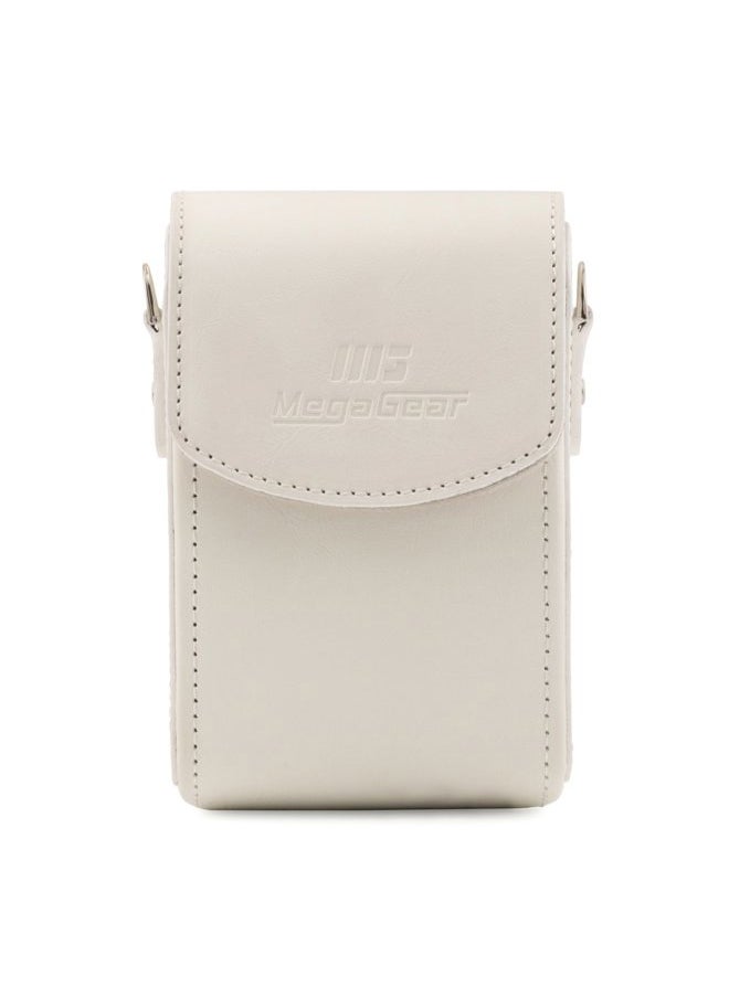MegaGear Mega Gear MG1416 Canon PowerShot G7 X Mark II, G7 X Leather Camera Case with Strap, PU Leather, White  - Image 4
