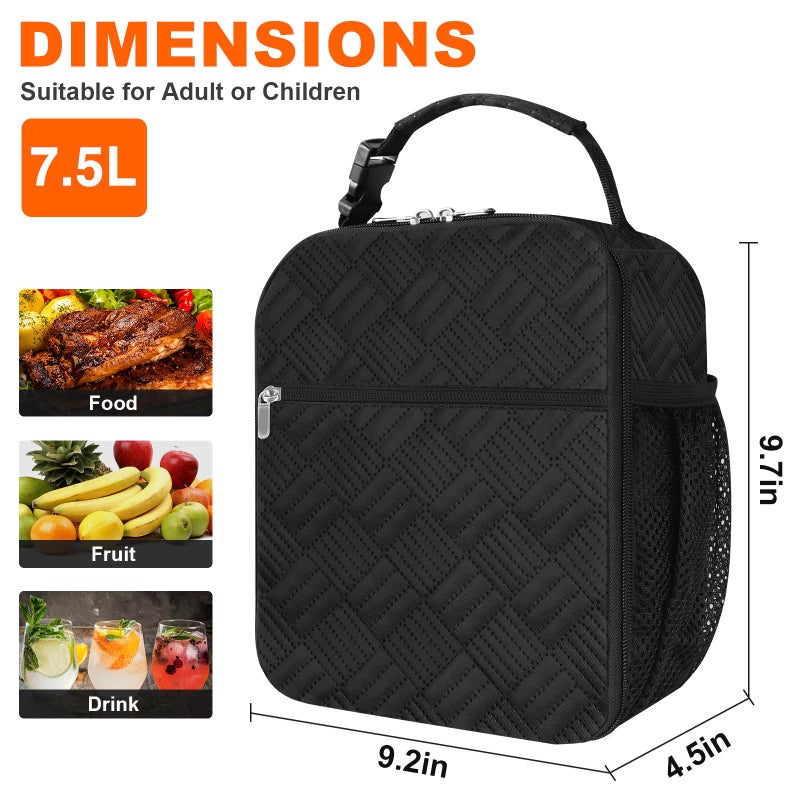 esouler Lunch Box for Men Women Adults Small Insulated lunch Tote Bag for Work Picnic Beach- Reusable Portable Lunch box - Image 2