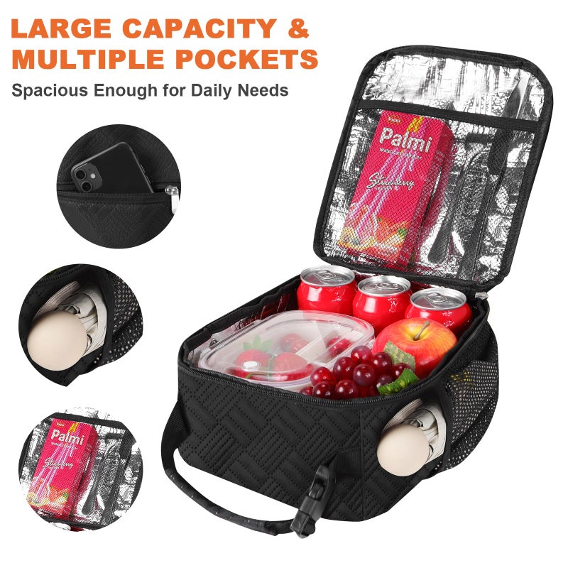 esouler Lunch Box for Men Women Adults Small Insulated lunch Tote Bag for Work Picnic Beach- Reusable Portable Lunch box - Image 3