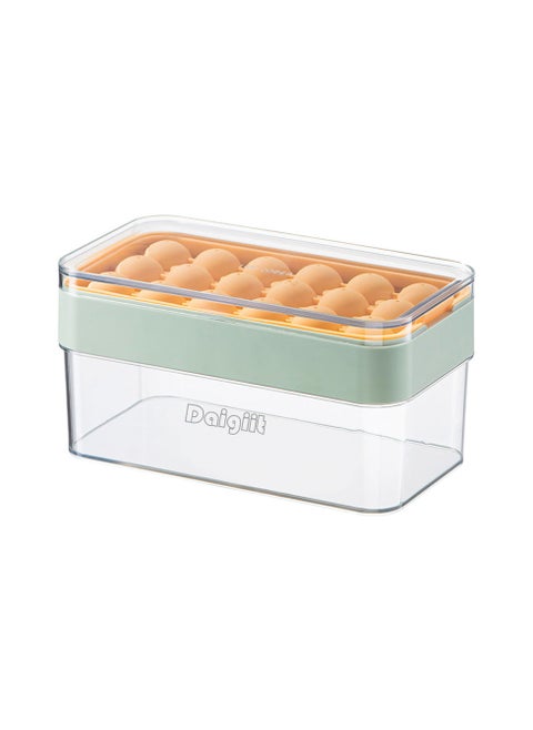 2 In 1 Two Layer Spherical Ice Maker With Lid Green/Clear