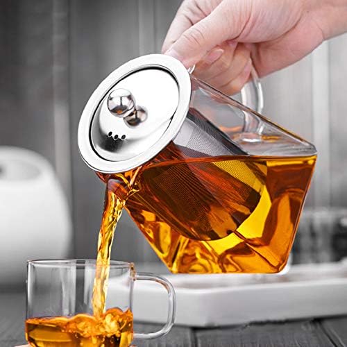 NixTiL Hofu Small Clear High Borosilicate Glass Tea Pot with Removable 304 Stainless Steel Infuser, Heat Resistant Loose Leaf Teapot,Stovetop Safe (750 ML) - Image 4