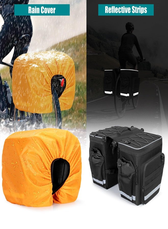 Marscamd 50L Bike Panniers with a Rain Cover, Bike Saddle Bag with Expandable Compartment and Multiple Pockets, Black - Image 4