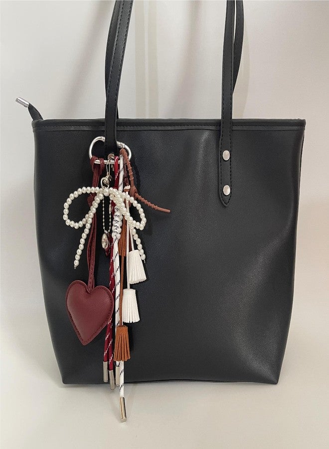 QTMY Heart Tassel Bow Beaded Braided Keychain Bag Charms for Handbag Purse Backpack Accessories Bogg Bag,369 - Image 5