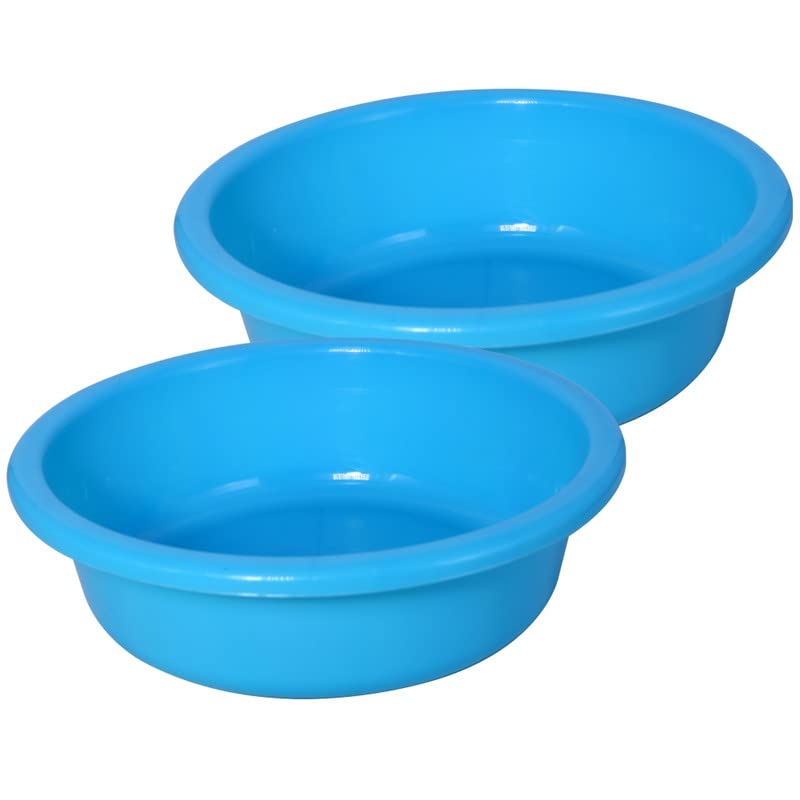 Wonder Plastic Bowl 6 Dough Kneading Multipurpose Bowl, 2 Pc, 4 LTR, Cyan Color - Image 1