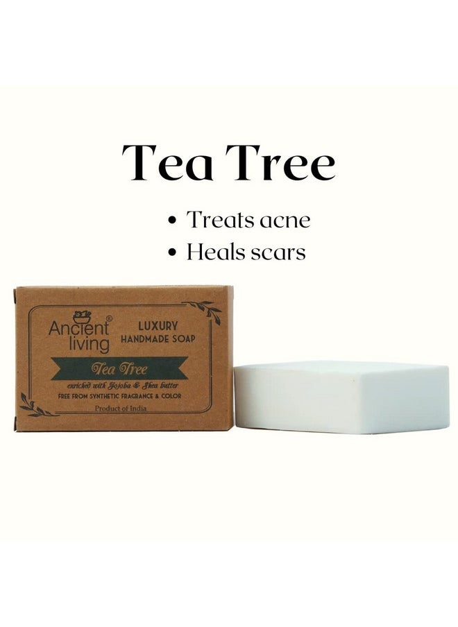 Ancient Living Tea Tree Luxury Handmade Soap - 100G (Set Of 2) Anti Bacterial | Acne | Pimples | Blackheads Enriched With 100% Cold Pressed Essential Oil Ideal For All Skin Type  - Image 4