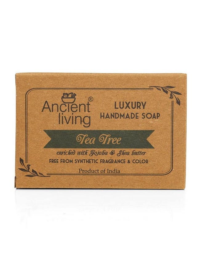 Ancient Living Tea Tree Luxury Handmade Soap - 100G (Set Of 2) Anti Bacterial | Acne | Pimples | Blackheads Enriched With 100% Cold Pressed Essential Oil Ideal For All Skin Type  - Image 1