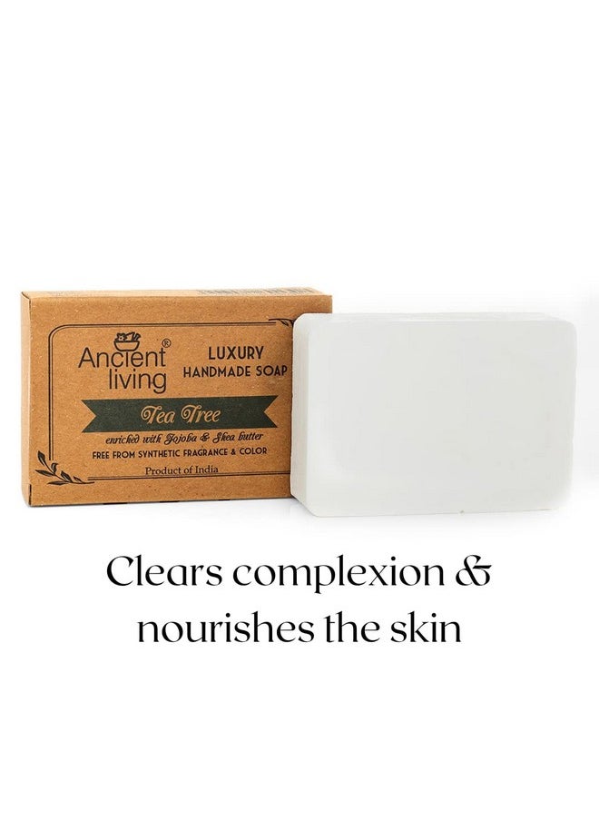 Ancient Living Tea Tree Luxury Handmade Soap - 100G (Set Of 2) Anti Bacterial | Acne | Pimples | Blackheads Enriched With 100% Cold Pressed Essential Oil Ideal For All Skin Type  - Image 5
