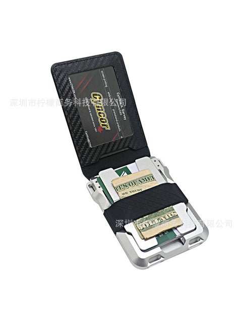 Factory Direct driving license wallet metal RFID card holder card holder anti-theft brush aluminum alloy credit card holder bank cardSilver Metallic Carbon Fiber Pattern Silver Metallic Carbon Fiber Pattern