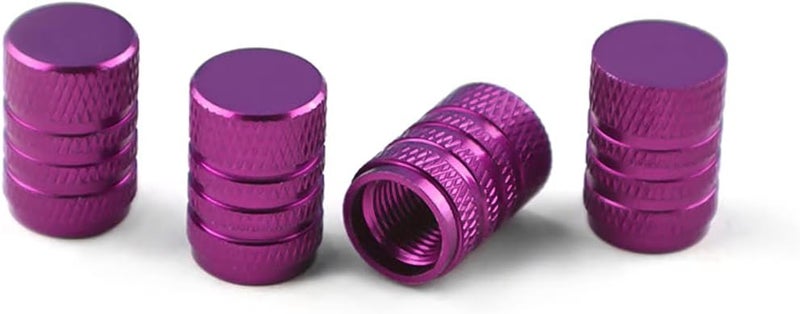YALOK Purple Aluminum Alloy Tire Valve Stem Caps - 4 Pack - Image 1