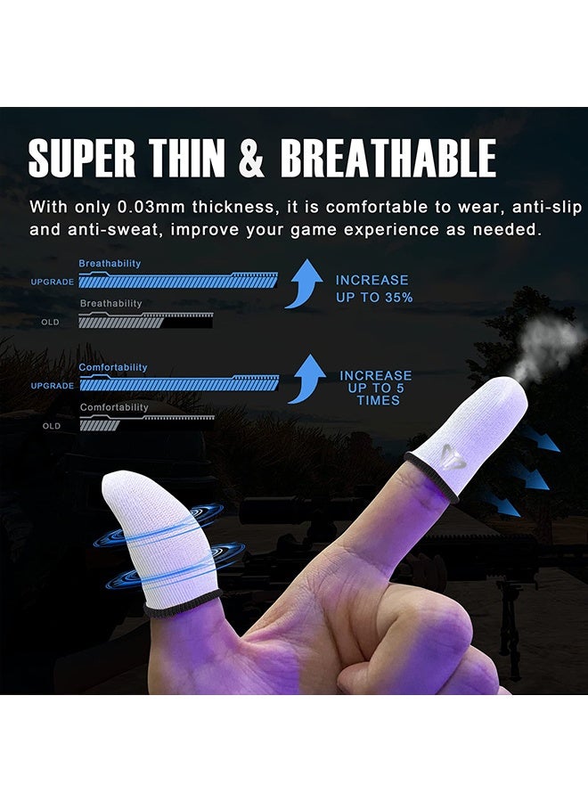 4pcs Gaming Finger gloves,Paired With A Metal Storage Box,100% Visible Silver Fibers,Just Right Pressure/Breathable/Sweatproof（Black）  - Image 3
