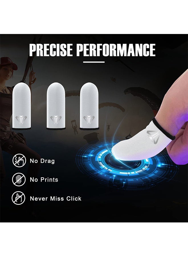 4pcs Gaming Finger gloves,Paired With A Metal Storage Box,100% Visible Silver Fibers,Just Right Pressure/Breathable/Sweatproof（Black）  - Image 5