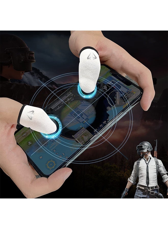 4pcs Gaming Finger gloves,Paired With A Metal Storage Box,100% Visible Silver Fibers,Just Right Pressure/Breathable/Sweatproof（Black）  - Image 4