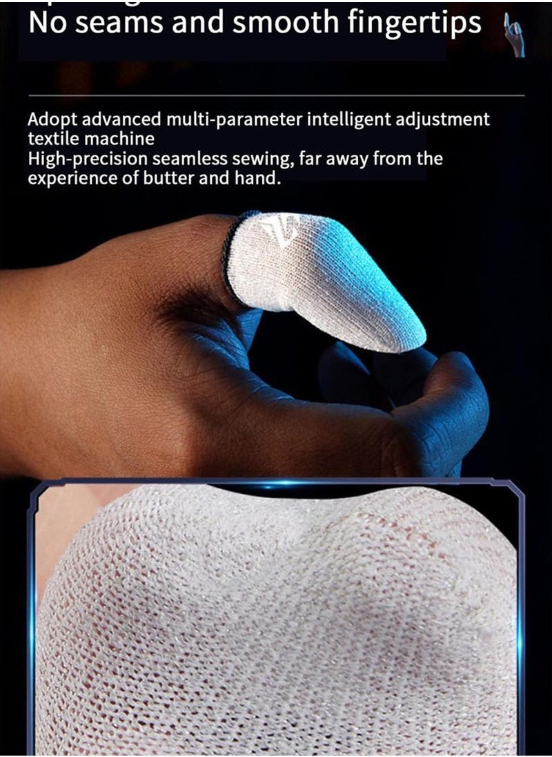 Generic 4pcs Gaming Finger gloves,Paired With A Metal Storage Box,100% Visible Silver Fibers,Just Right Pressure/Breathable/Sweatproof（Black）  - Image 2
