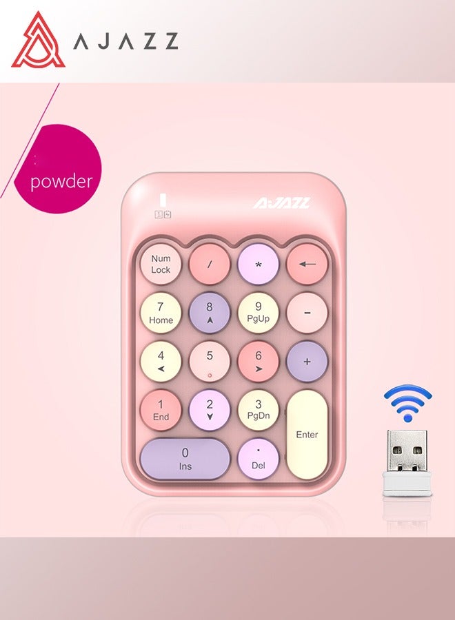 إيه جاز لوحة مفاتيح رقمية عالمية AK18 مع مستقبل USB، لوحة مفاتيح محمولة صغيرة ذات 18 مفتاحًا بتصميم رجعي باللون البني، متوافقة مع Windowa XP / 7/8/10 / - Image 1