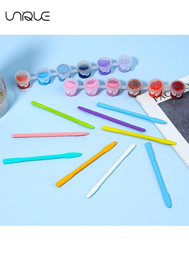 Unique - 8 Pieces Colored Silicone Stir Sticks, Resin Mixing Stick Reusable DIY Epoxy Beauty Beauty Tools Stick, Paint, Art, Mask, Kitchen Stirring Stick (8 Colors) - Image 1
