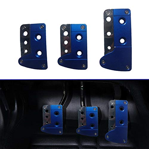 Oshotto 3 Pcs Non-Slip Manual CS-036 Car Pedals Kit Pad Covers Set Compatible with Mahindra Bolero (Blue) - Image 2
