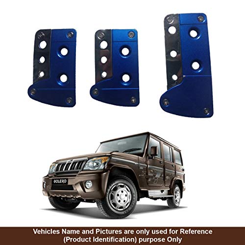 Oshotto 3 Pcs Non-Slip Manual CS-036 Car Pedals Kit Pad Covers Set Compatible with Mahindra Bolero (Blue) - Image 1