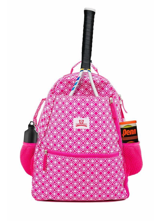 Thorza Tennis Racket Backpack for Women – Lightweight Tennis Bag Stores 2 Rackets, Balls, and Sports Gear – Backpack Only Pink - Image 1