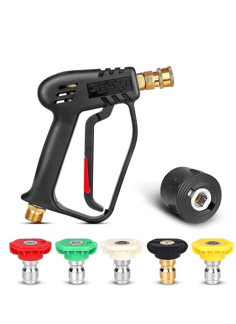 DMG TECH High Pressure Washer Gun 4000 PSI,M22 14mm and Karcher High-Pressure Hose Quick Connect Connector,5 1/4 inch Quick-Connect Nozzles for Car Washer Cleaning Tool  - Image 1